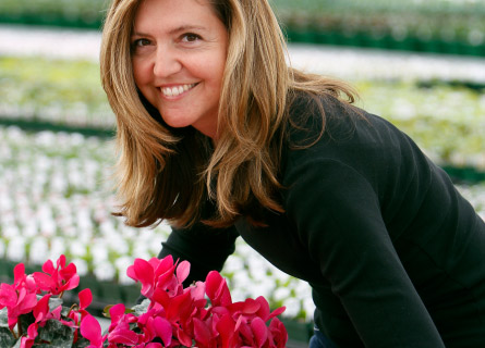 a person holding a plant