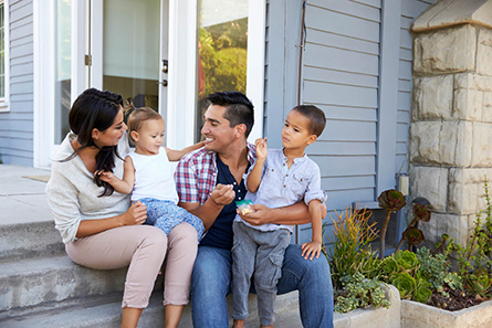 Family on the porch